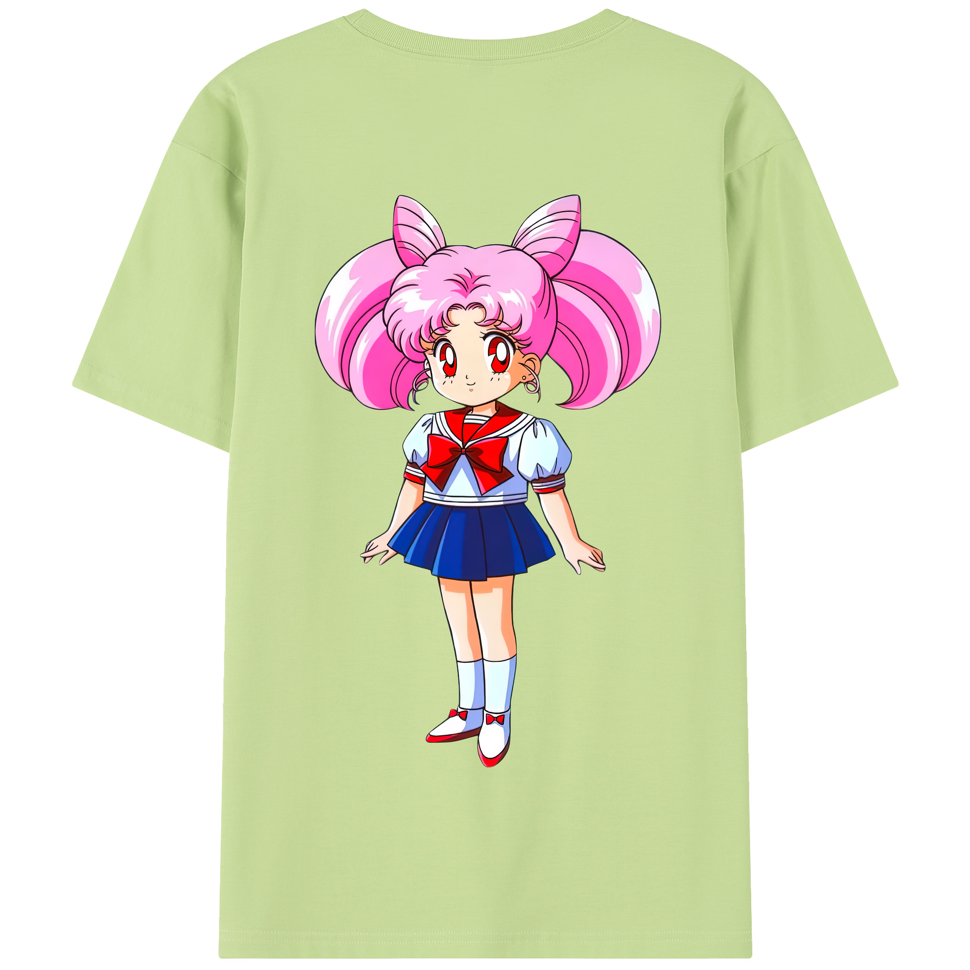 （画像用） 美少女戦士セーラームーン ちびうさ Sailor Moon Chibiusa Tsukino Usagi Small Lady Serenity 綿100％半袖Tシャツ（背面プリント）